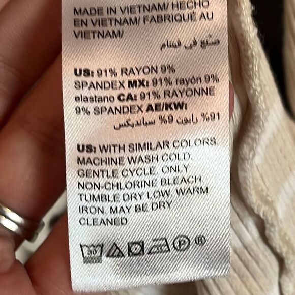 Chico’s Ribbed Square Neck Striped Top Size Medium - Picture 5 of 6